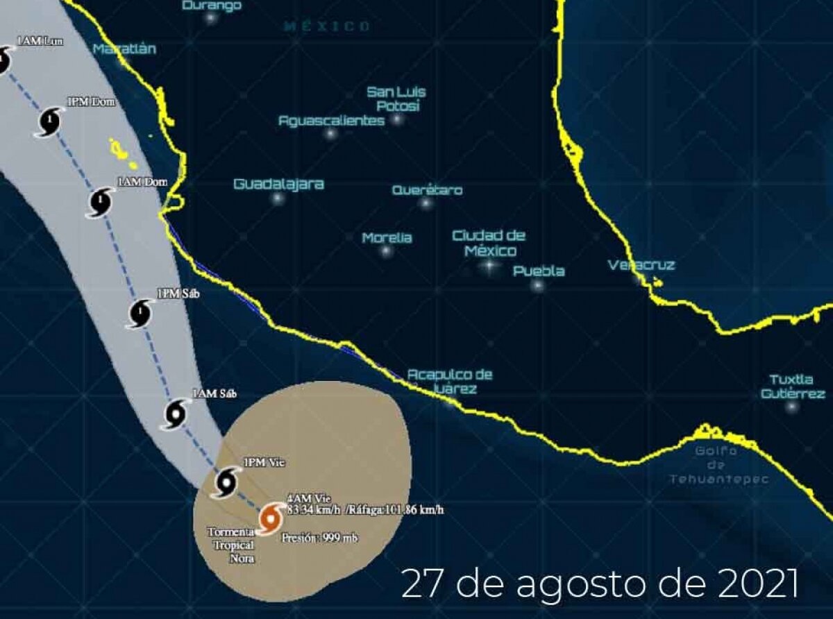 Jalisco Coast Prepares for “Nora,” Expected to Upgrade to Hurricane Tomorrow
